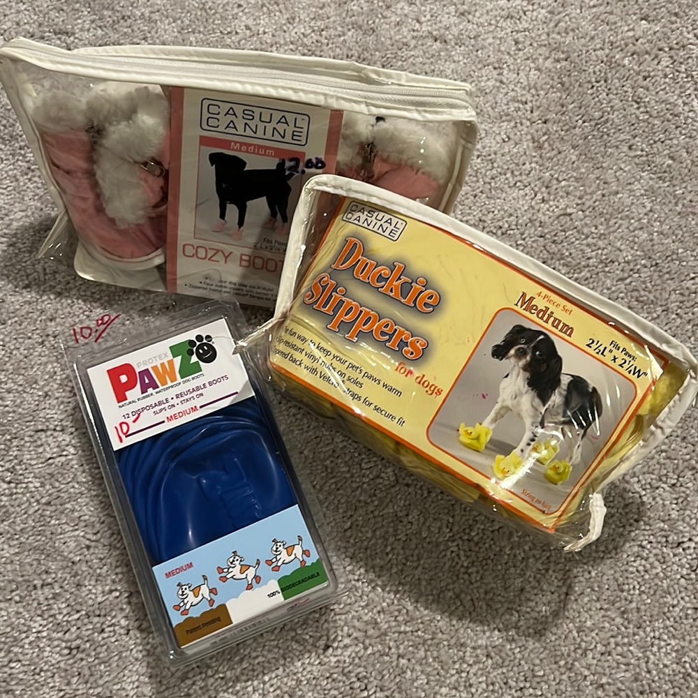 🐶 Dog Booties,Slippers,& Rubber Boots Bundle🐶